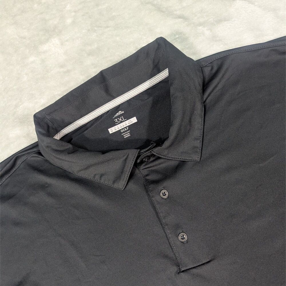 Adidas Golf Polo Shirt Mens 3XL Black Performance Short Sleeve Big & Tall